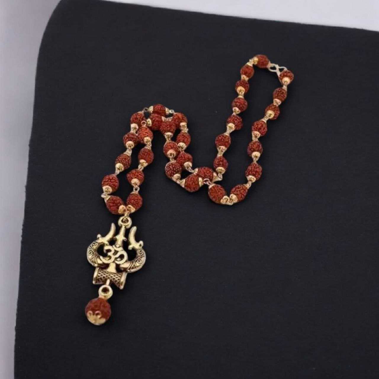 YNF BRASS KESH191 KAC285 MENS JEWELLERY WHOLESALE PENDANT RUDRAKSHA MALA MANUFACTURER