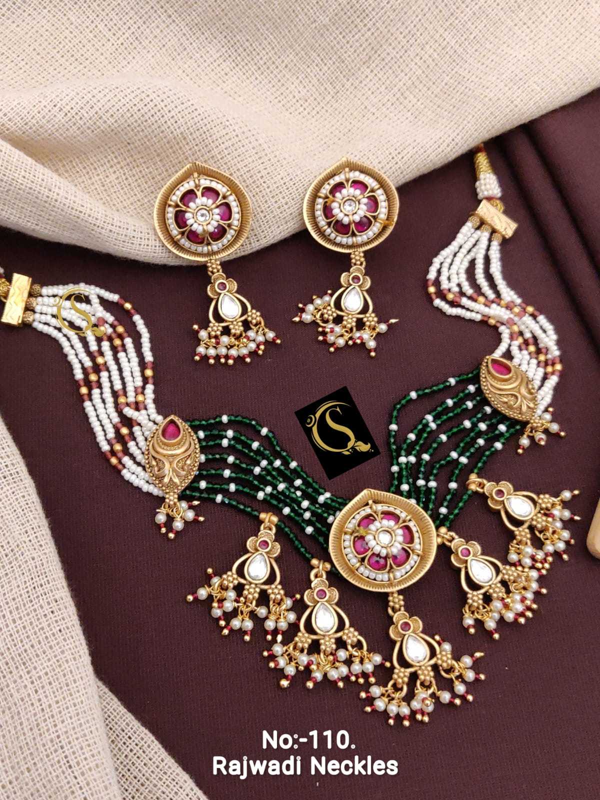 YNF BRASS RAJWADI59 WOMENS JEWELLERY WHOLESALE RAJWADI CHOKER NECKLACES SET MANUFACTURER