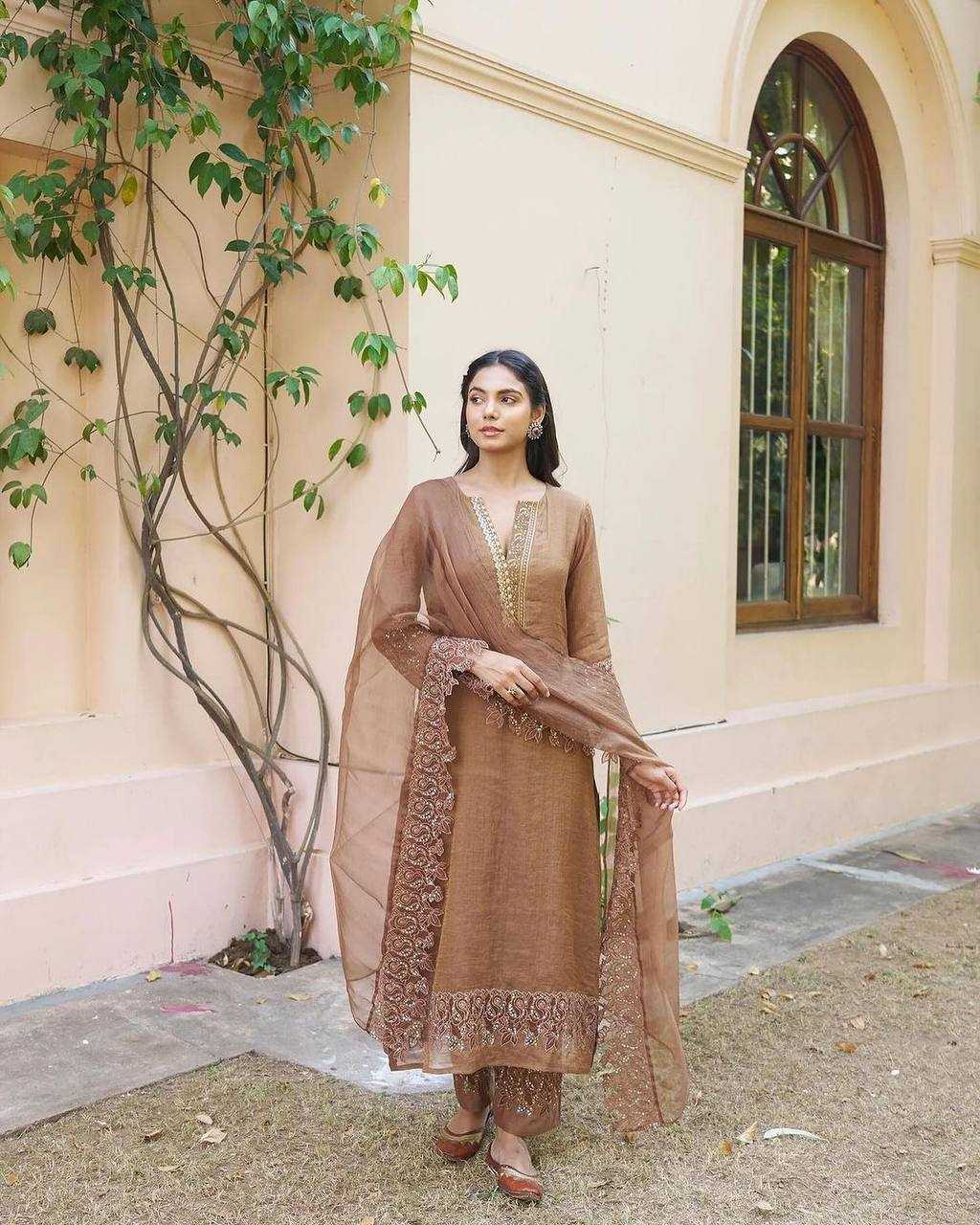 YNF CHANDERI SILK KESH122 472 SUITS & DRESSES WHOLESALE EMBROIDERY LADIES SILK PARTY WEAR CHANDERI SUITS  MANUFACTURER