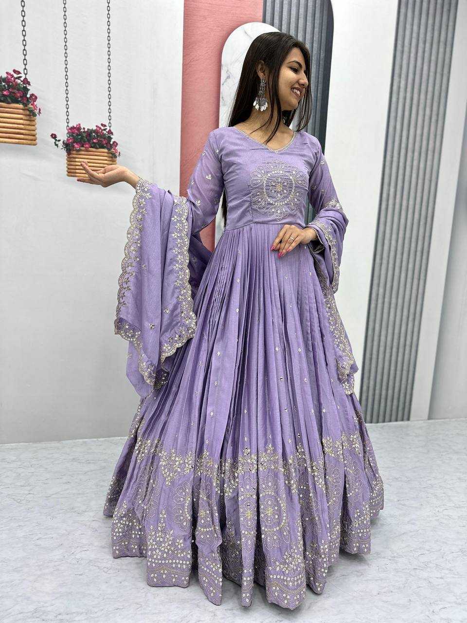 YNF CHINON KESH119 018 GOWNS WHOLESALE FANCY EMBROIDERY ANARKALI LONG WORK GOWNS MANUFACTURER