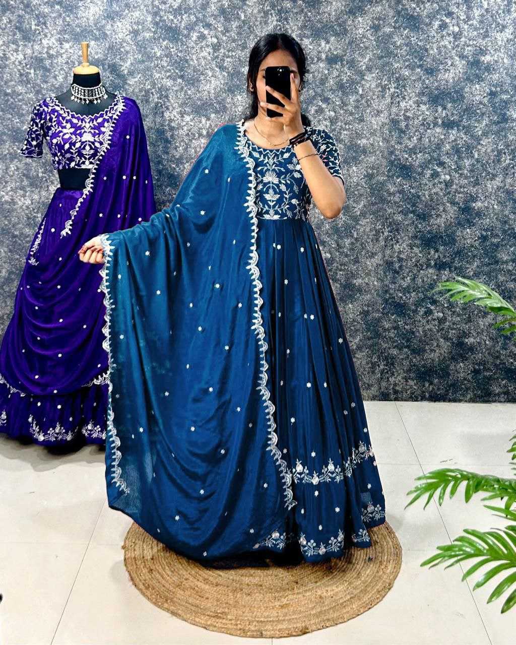 YNF CHINON RIN197 RRF03 GOWNS WHOLESALE EMBROIDERY ANARKALI PARTY LONG WORK GOWNS MANUFACTURER