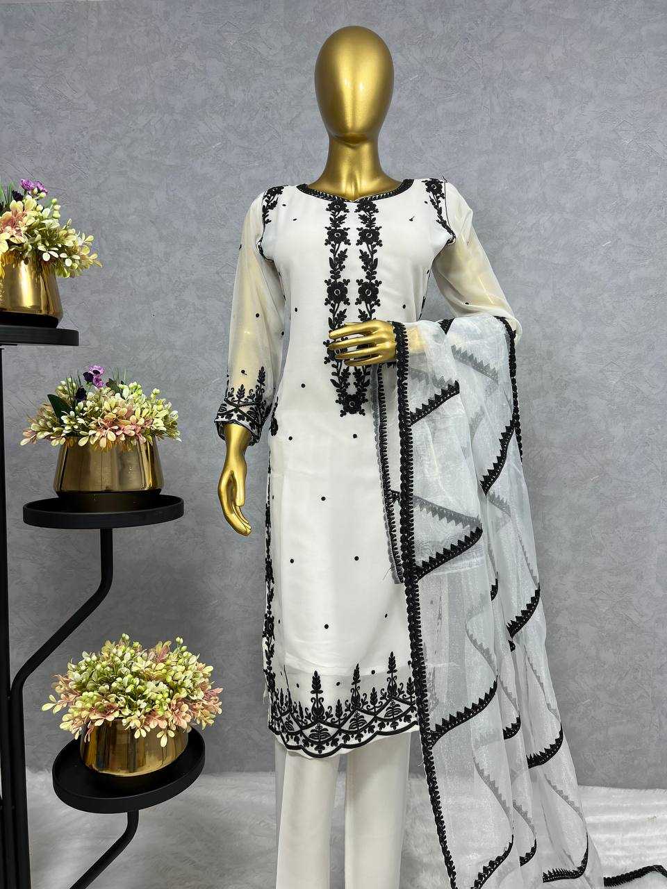 YNF FAUX GEORGETTE KESH159 1285 SUITS & DRESSES ISLAMIC CLOTHING WHOLESALE LADIES PAKISTANI EMBROIDERY GEORGETTE SUITS MANUFACTURER