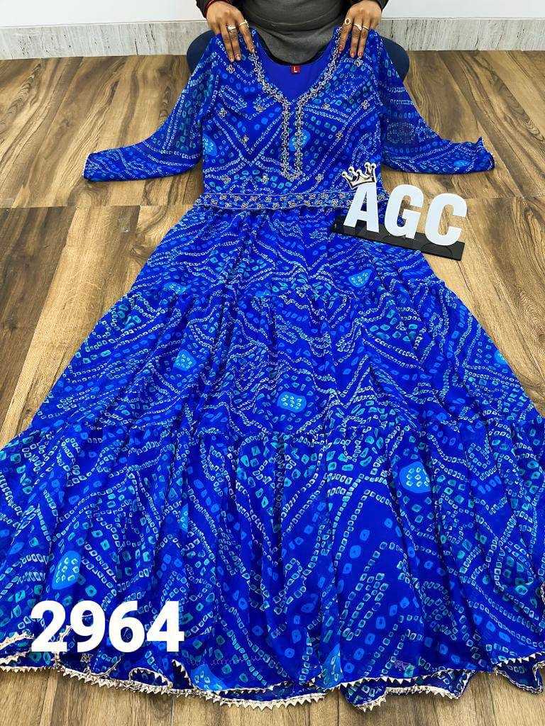 YNF FAUX GEORGETTE KESH211 LDY32 GOWNS WHOLESALE PRINTED FANCY EMBROIDERY ANARKALI LONG GEORGETTE GOWN WITH BELT MANUFACTURER