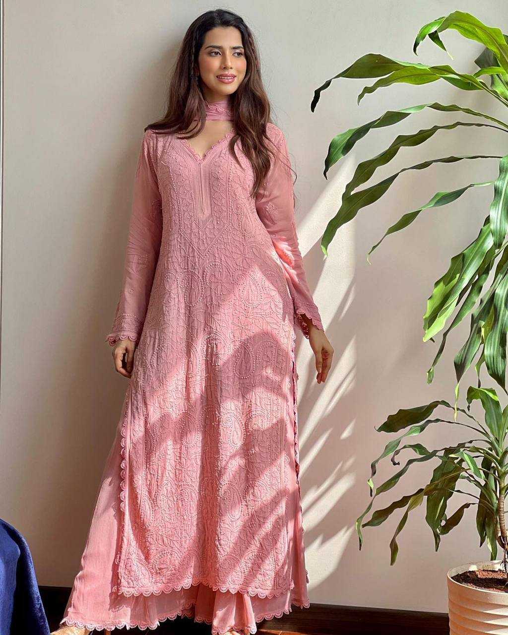 YNF FAUX GEORGETTE KESH211 LDY77 SUITS & DRESSES ISLAMIC CLOTHING WHOLESALE PAKISTANI EMBROIDERY GEOORGETTE LONG KURTIS SUITS MANUFACTURER