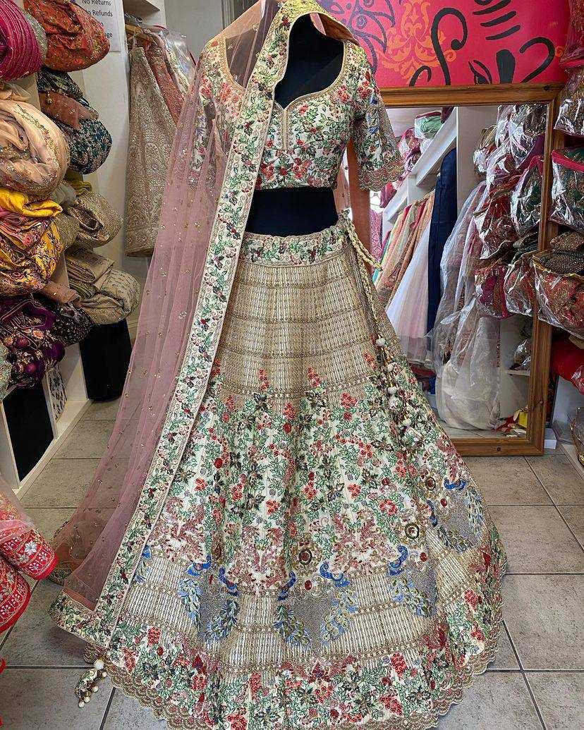 YNF FAUX GEORGETTE RIN108 1672 LEHENGAS WHOLESALE DESIGNER WEDDING EMBROIDERED LEHENGAS MANUFACTURER