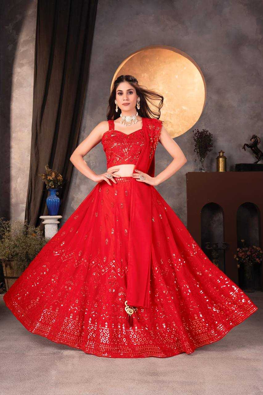 YNF FAUX GEORGETTE  RIN114 5006 LEHENGAS WHOLESALE EMBROIDERED TRADITIONAL WEDDING LEHENGAS MANUFACTURER