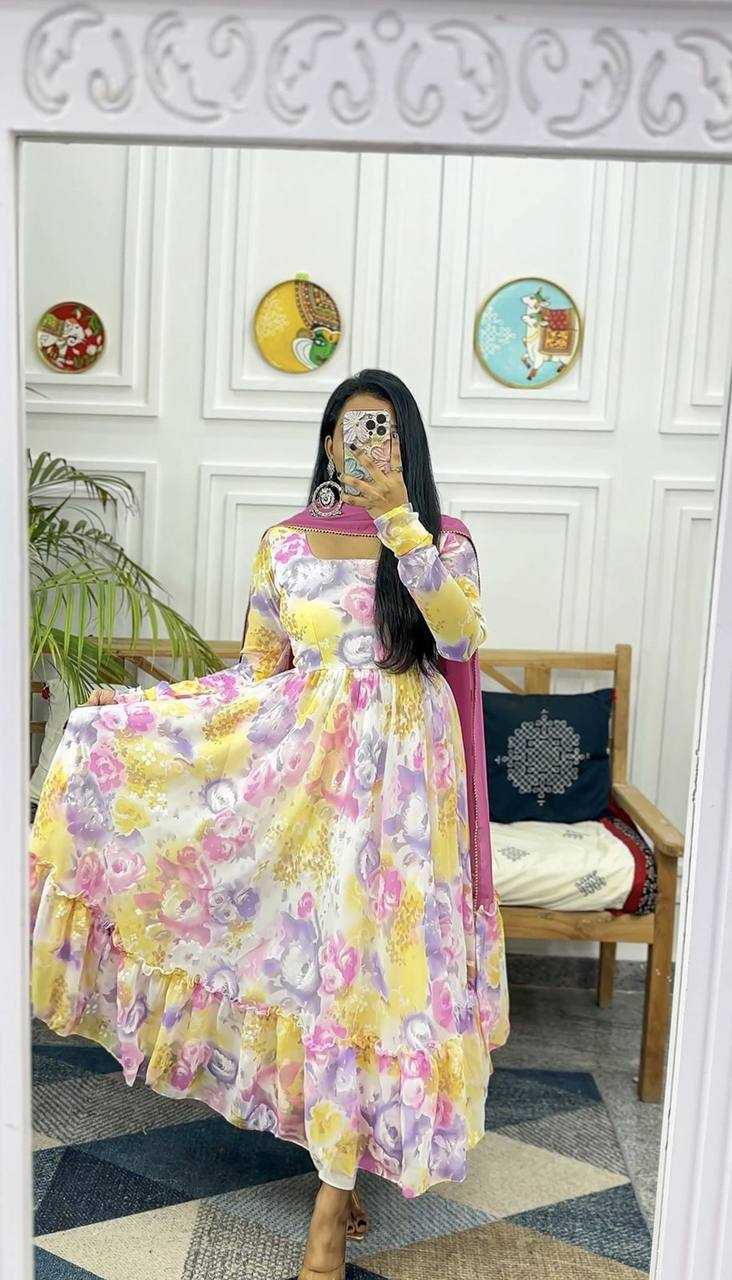 YNF GEORGETTE KESH211 LDY29 GOWNS WHOLESALE PRINTED FANCY ANARKALI LONG GEORGETTE SIMPLE GOWNS MANUFACTURER