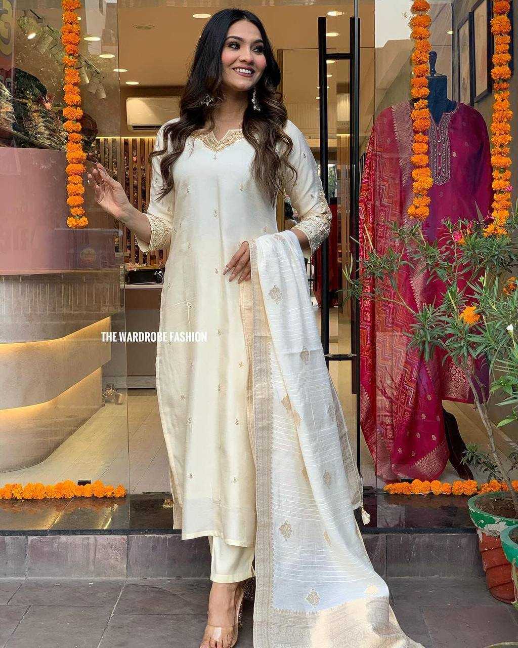 YNF HEAVY ROMAN SILK KESH211 LDY07 SUITS & DRESSES WHOLESALE EMBROIDERED LADIES SILK PARTY WEAR WEDDING RED SALWAR WHITE SALWAR SUITS MANUFACTURER