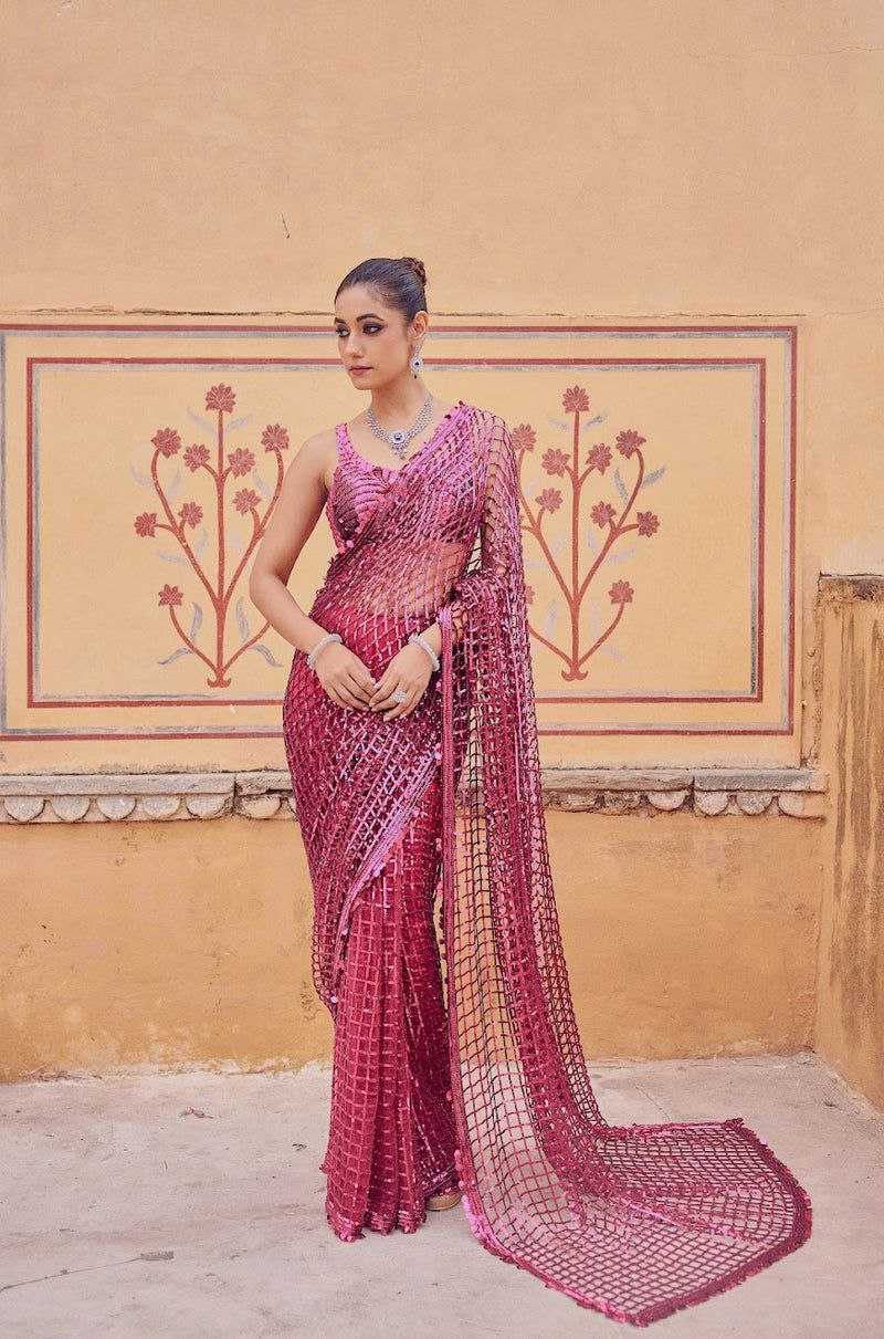 YNF NET KESH130 3436 SAREES WHOLESALE NET PARTY WEAR EMBROIDERED SEQUINS WORK FANCY SAREES MANUFACTURER