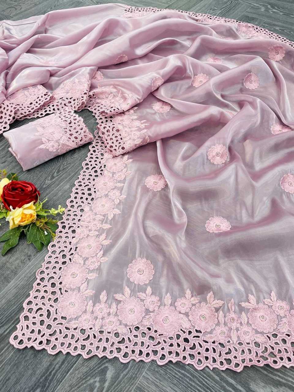 YNF ORGANZA RIN164 RRS82 SAREES WHOLESALE ORGANZA PARTY WEAR FANCY CRAPE SATIN CUTWORK SAREES MANUFACTURER