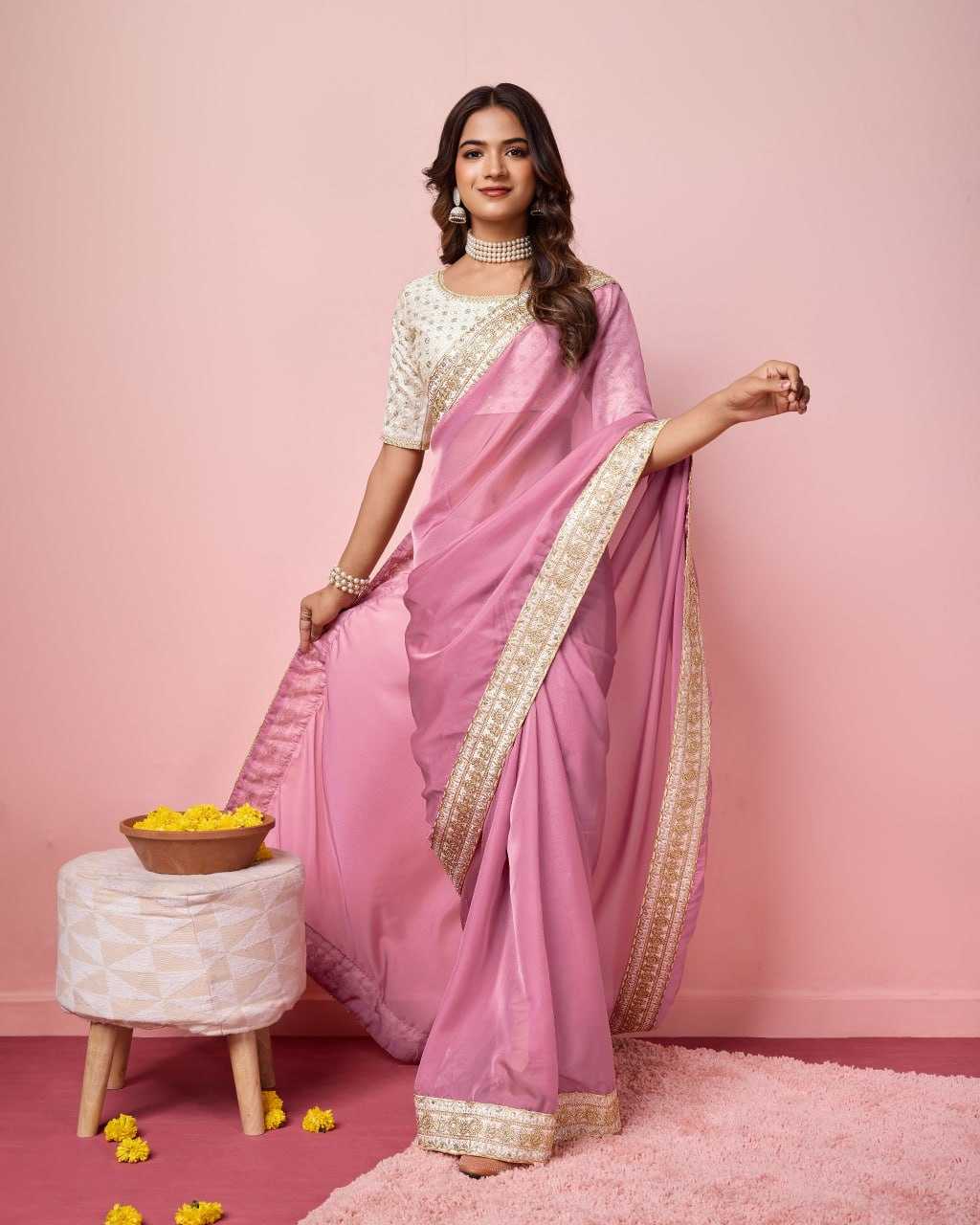 YNF ORGANZA RIN188 Nirma4 SAREES WHOLESALE ORGANZA EMBROIDERED LACE BORDER ZARI BORDER WEDDING DIWALI COLLECTIONS SAREES MANUFACTURER