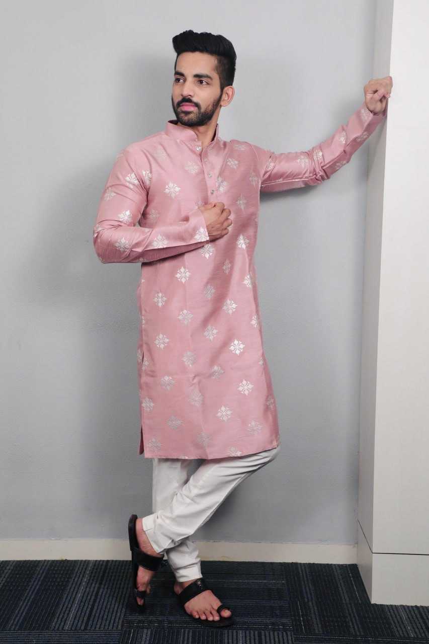 YNF PARBON SILK RIN111 GOLDEN FLOWER MENS WEAR WHOLESALE MENS KURTA PYJAMA SILK KURTA MANUFACTURER