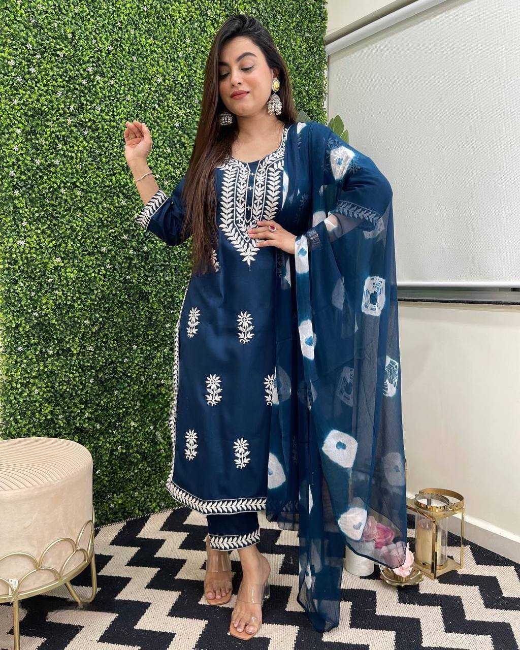 YNF REYON COTTON KESH211 LDY14 SUITS & DRESSES WHOLESALE EMBROIDERED COTTON PARTY WEAR LONG KURTIS BLUE SALWAR SUITS MANUFACTURER