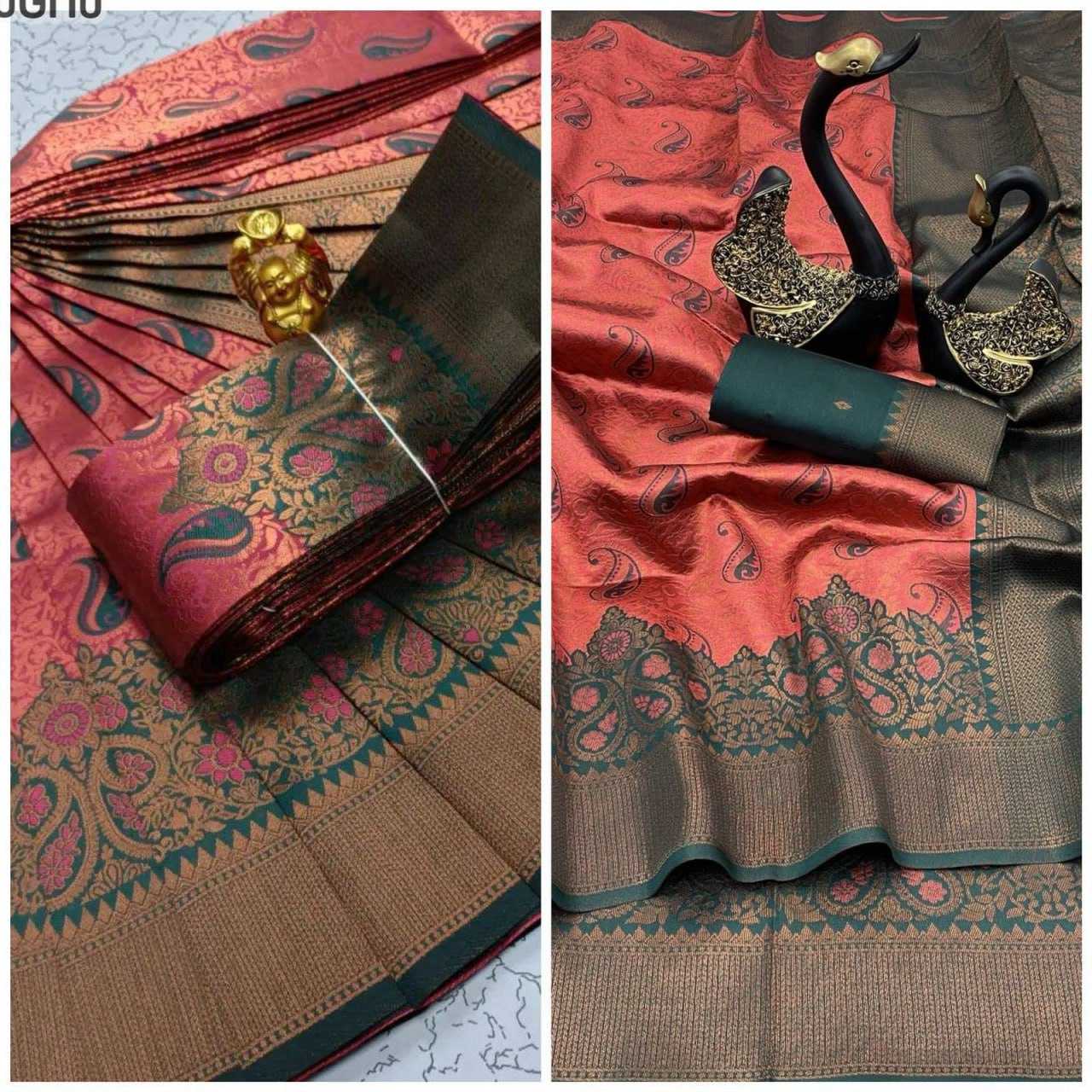 YNF TISSUE RIN179 624 SAREES WHOLESALE TISSUE SILK KANCHIPURAM ZARI BORDER SAREES MANUFACTURER