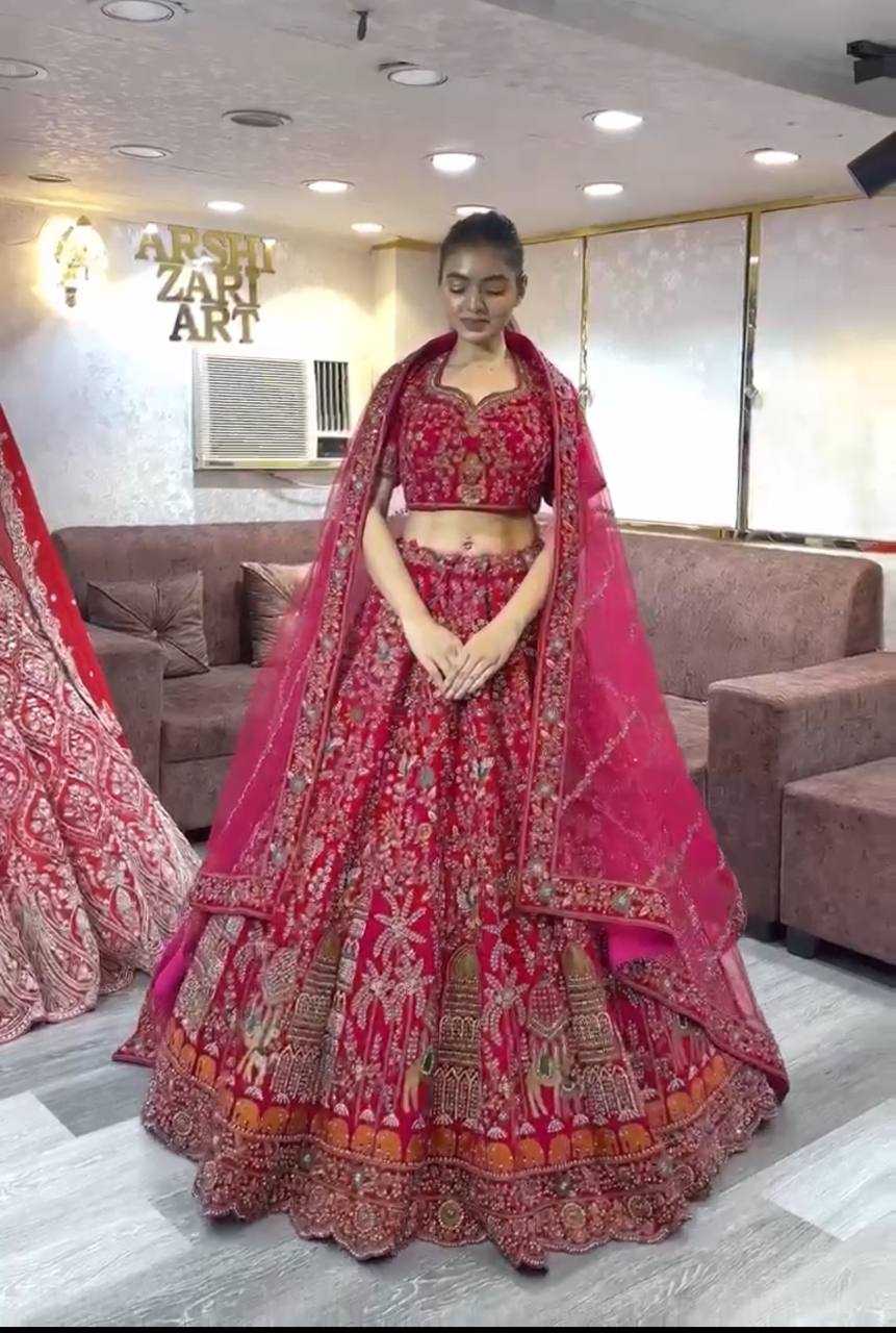 YNF BUTTERFLY NET RIN108 1679 LEHENGAS WHOLESALE DESIGNER PINK BRIDAL LEHENGAS MANUFACTURER