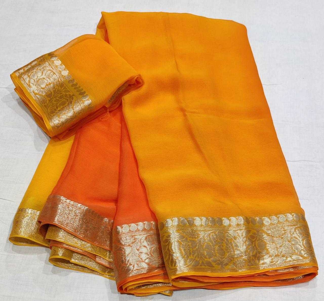 YNF CHIFFON RIN152 NSD65 SAREES WHOLESALE HALF AND HALF CHIFFON ZARI BORDER SAREES MANUFACTURER