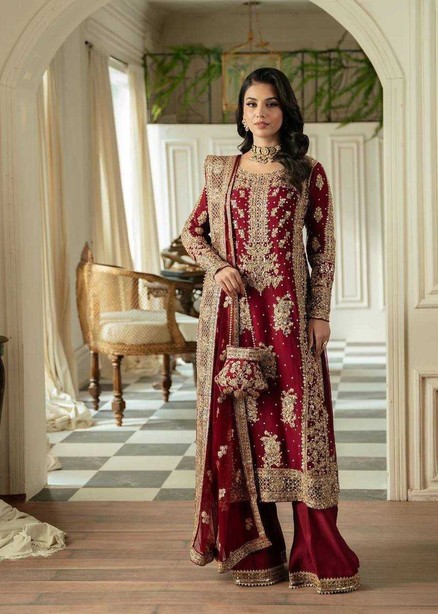 YNF FAUX GEORGETTE RIN133 1487 SUITS & DRESSES WHOLESALE GEORGETTE MAROON SALWAR PALAZZO SUITS MANUFACTURER