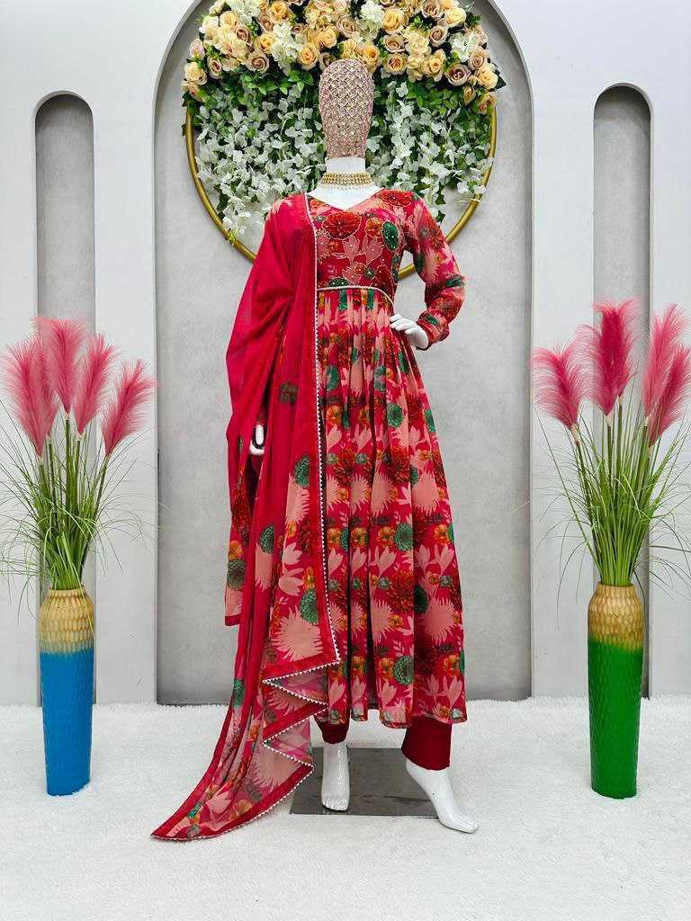 YNF FAUX GEORGETTE RIN202 530 SUITS & DRESSES WHOLESALE PRINTED GEORGETTE ANARKALI SUITS MANUFACTURER