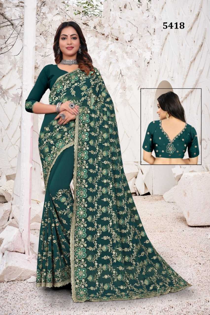 YNF GEORGETTE KESH114 5418 SAREES WHOLESALE STONE WORK GEORGETTE PARTY WEAR SAREES MANUFACTURER 