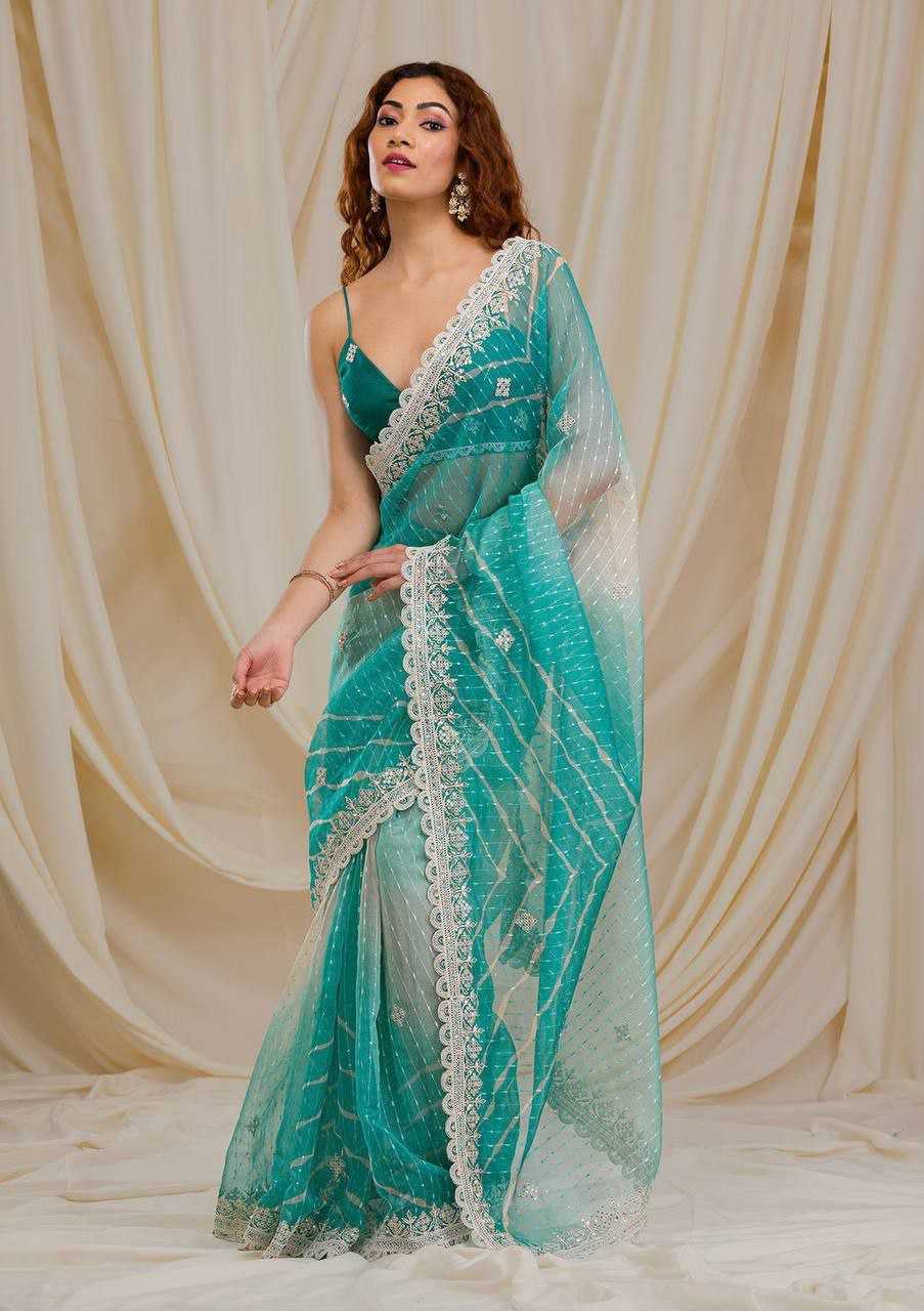 YNF GEORGETTE KESH188 9126 SAREES WHOLESALE FANCY GEORGETTE HALF AND HALF EMBROIDERED CUTWORK SAREES MANUFACTURER