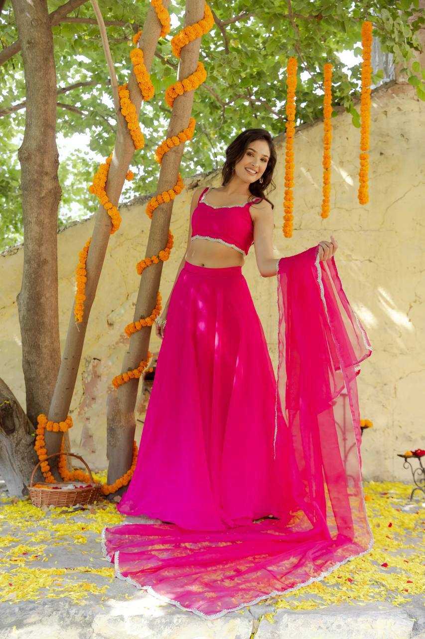 YNF GEORGETTE KESH232 904 LEHENGAS WHOLESALE FANCY GEORGETTE PINK LEHENGAS MANUFACTURER