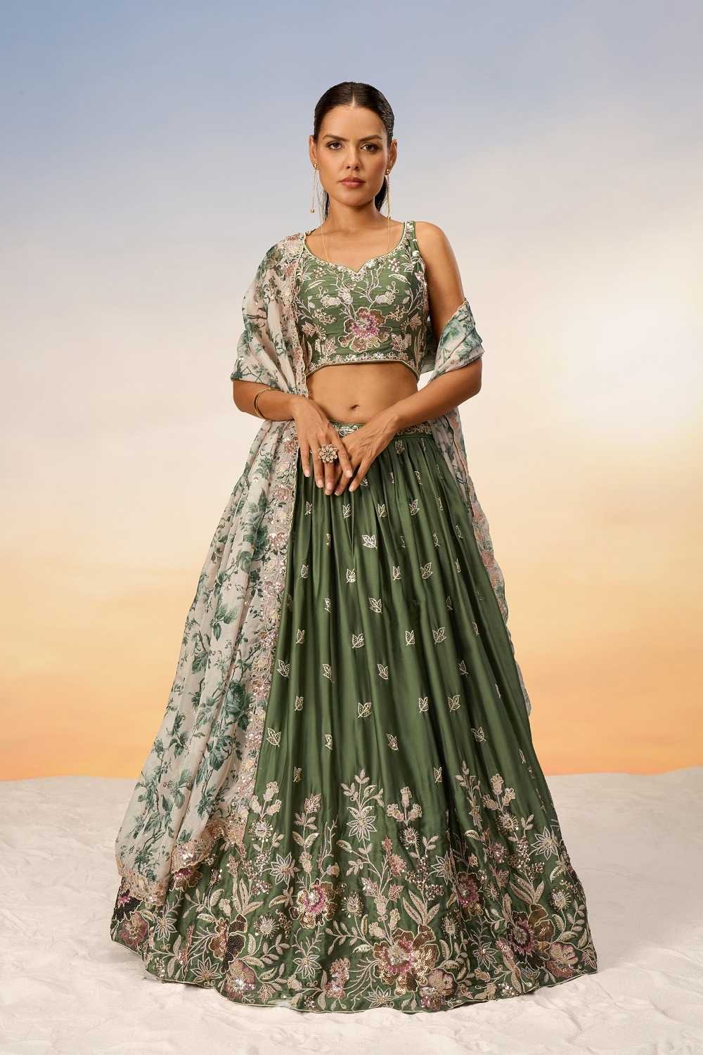 YNF GEORGETTE PL KESH235 6027 SERIES CLOTHING BRANDS WHOLESALE LEHENGA MANUFACTURER