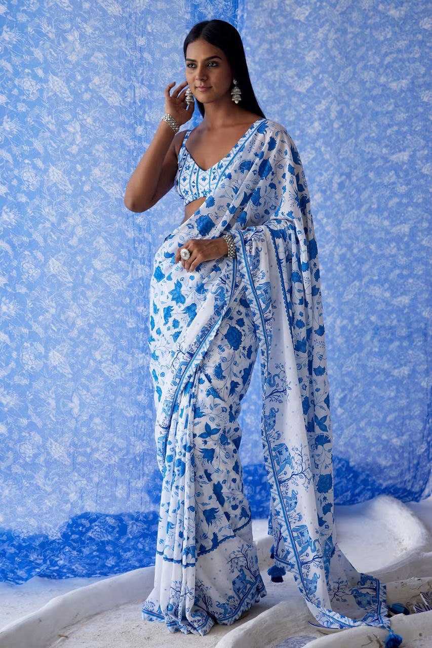 YNF GEORGETTE RIN119 GRO05 SAREES WHOLESALE GEORGETTE PRINTED OFFICE SAREES MANUFACTURER