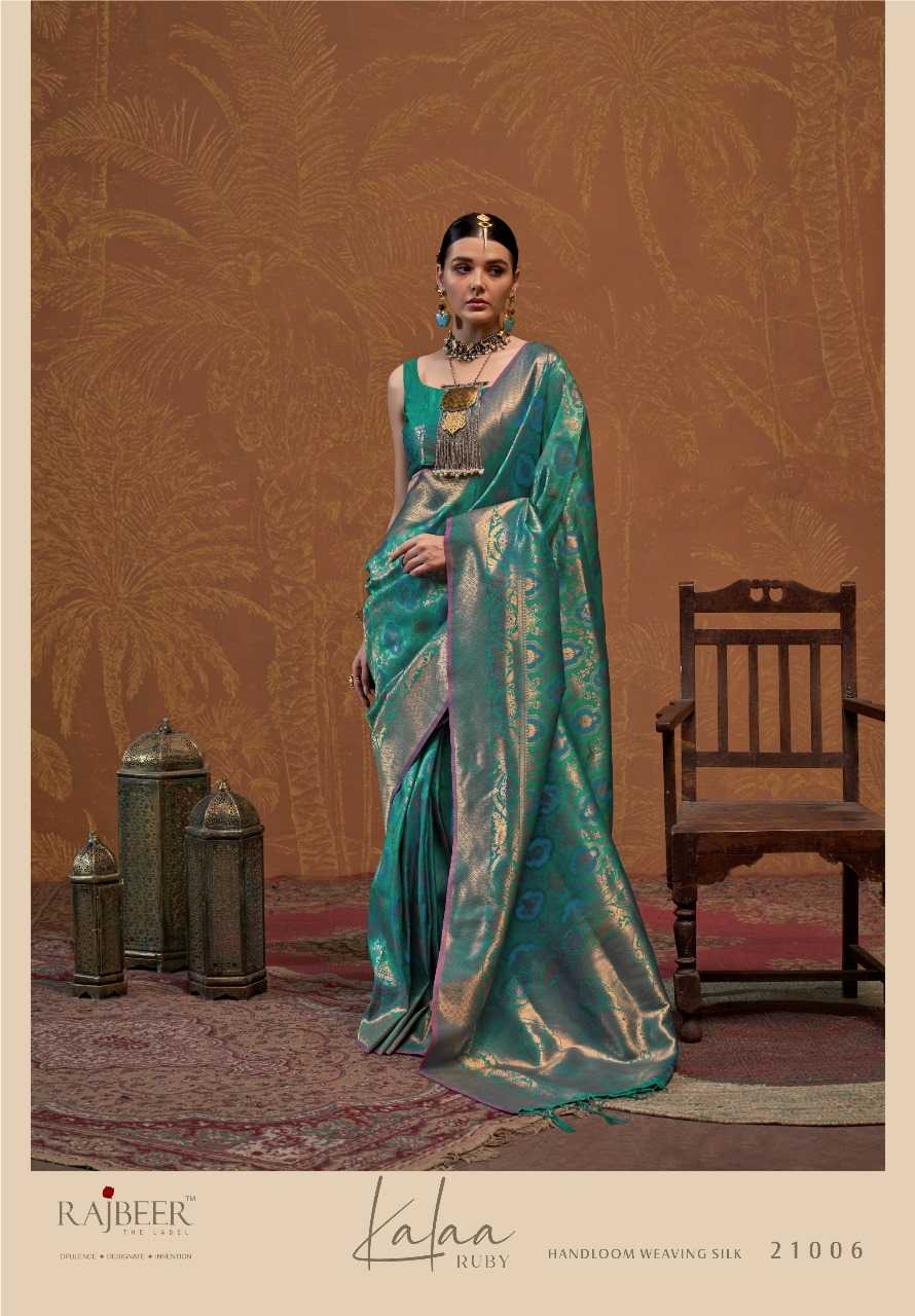 YNF HANDLOOM SILK RAJBEER KESH235 KALAA-RUBY CLOTHING BRANDS WHOLESALE SAREES MANUFACTURER