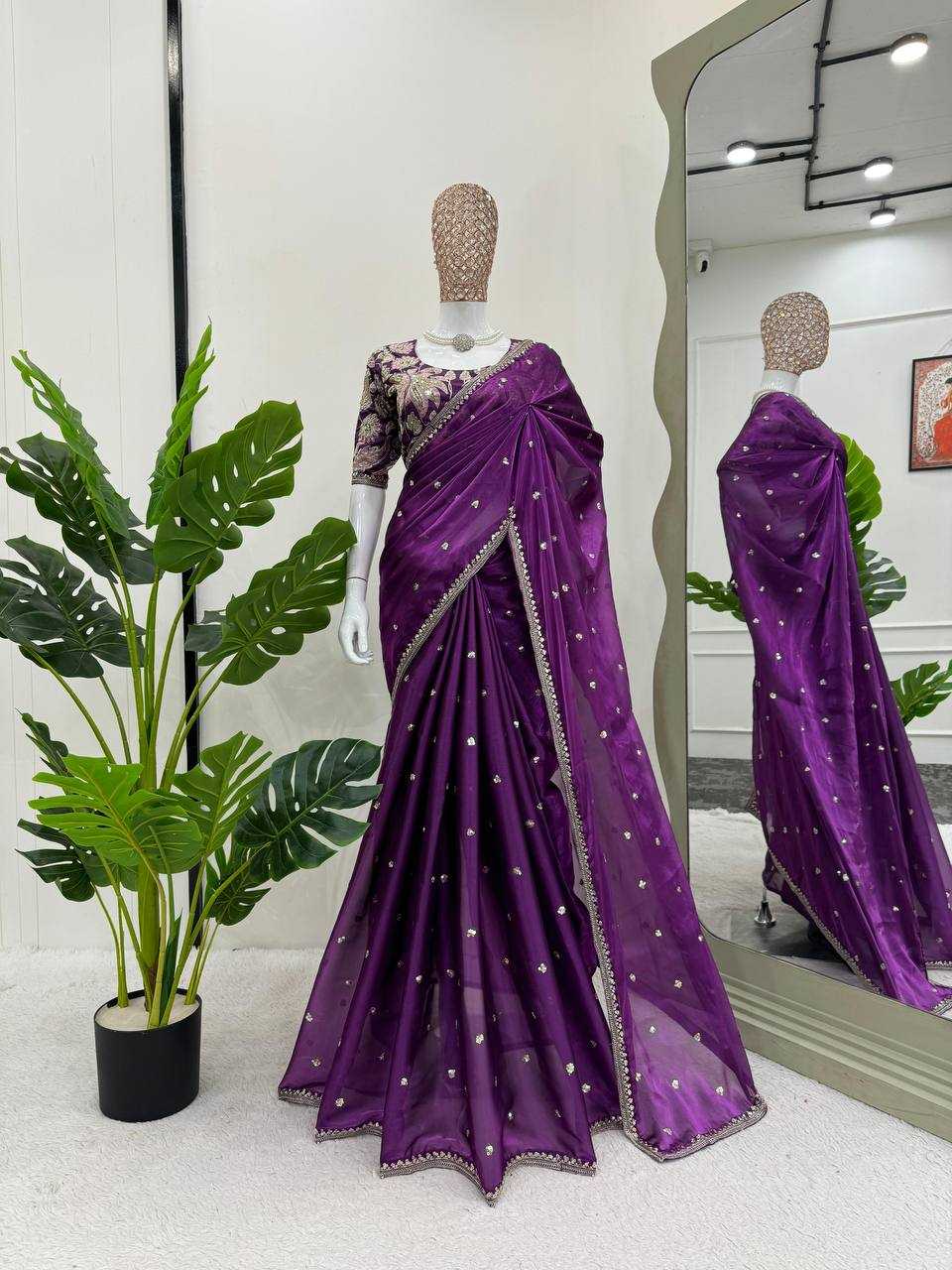 YNF JIMMY CHOO RIN133 495 SAREES WHOLESALE JIMMY CHOO SEQUENCE PARTY WEAR SAREES MANUFACTURER