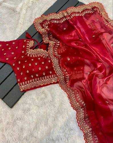 YNF JIMMY CHOO RIN187 671 SAREES WHOLESALE EMBRODERY JIMMY CHOO SEQUIN CUTWORK RED SAREES MANUFACTURER