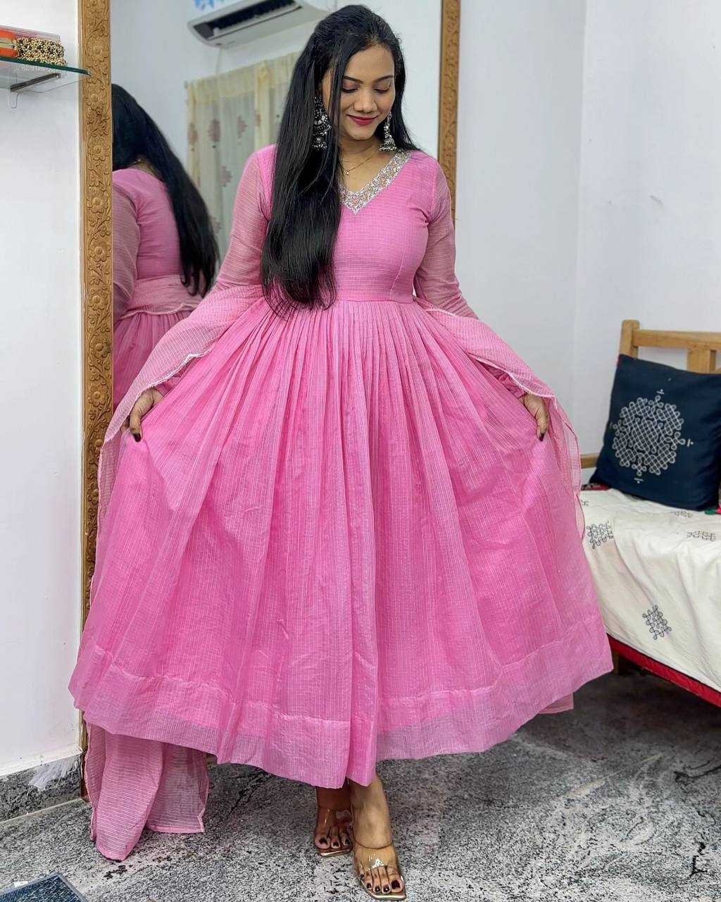 YNF KOTA CHEX RIN102 RCBA15 GOWNS WHOLESALE FANCY ANARKALI PINK GOWNS MANUFACTURER