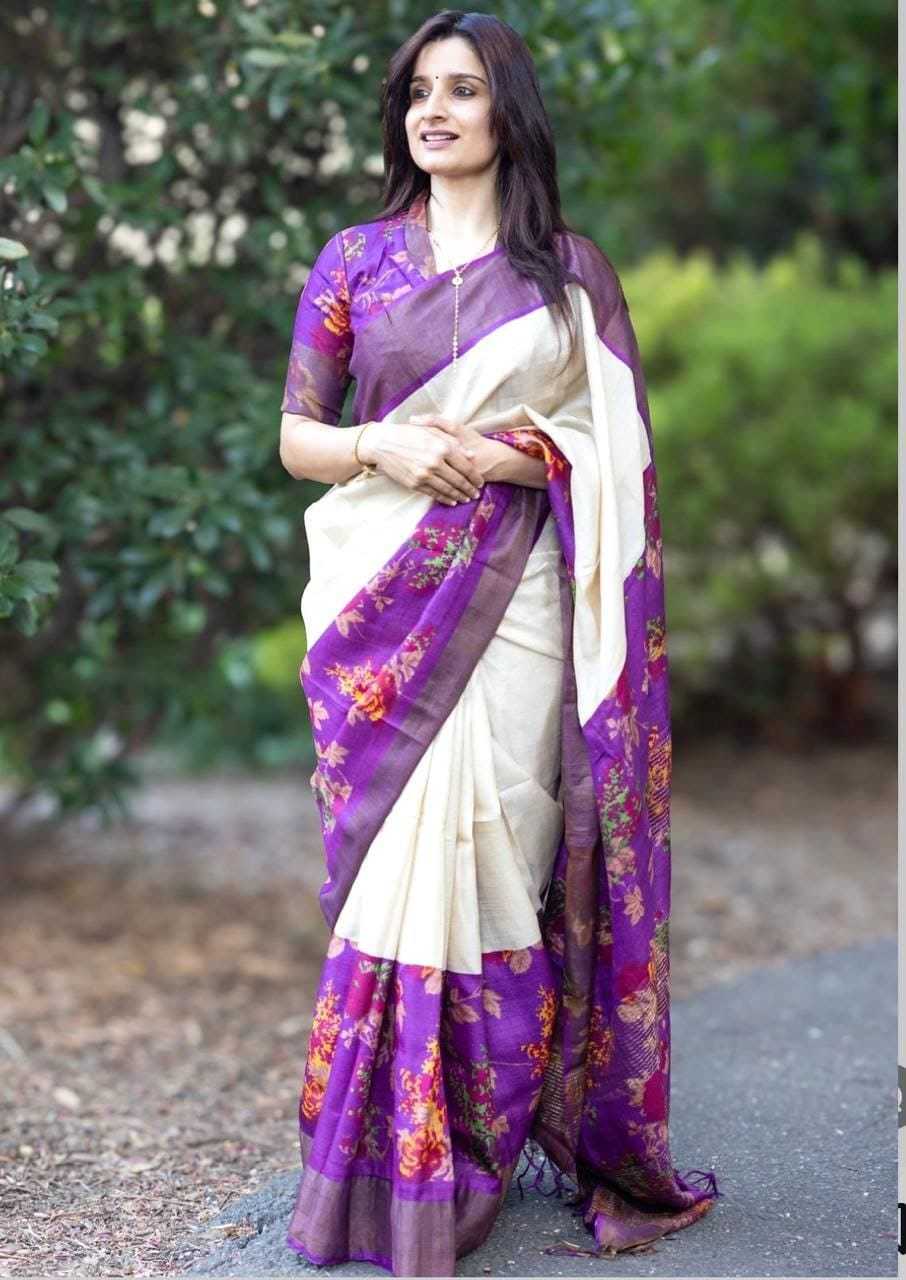 YNF LINEN KESH223 477 SAREES WHOLESALE PRINTED ZARI BORDER LINEN SAREES MANUFACTURER