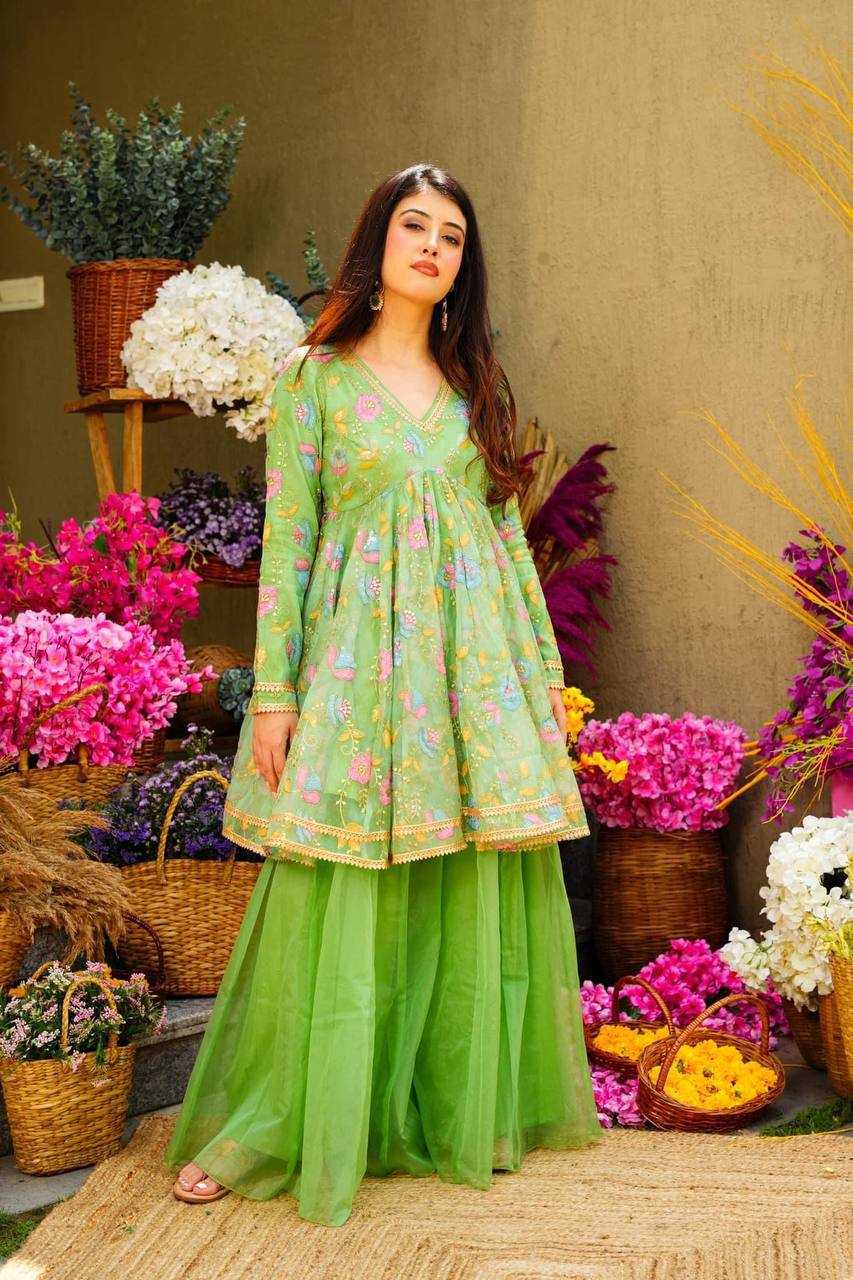 YNF ORHANZA KESH232 893 SUITS & DRESSES WHOLESALE LADIES EMBROIDERY PALAZZO GREEN SALWAR SUITS MANUFACTURE