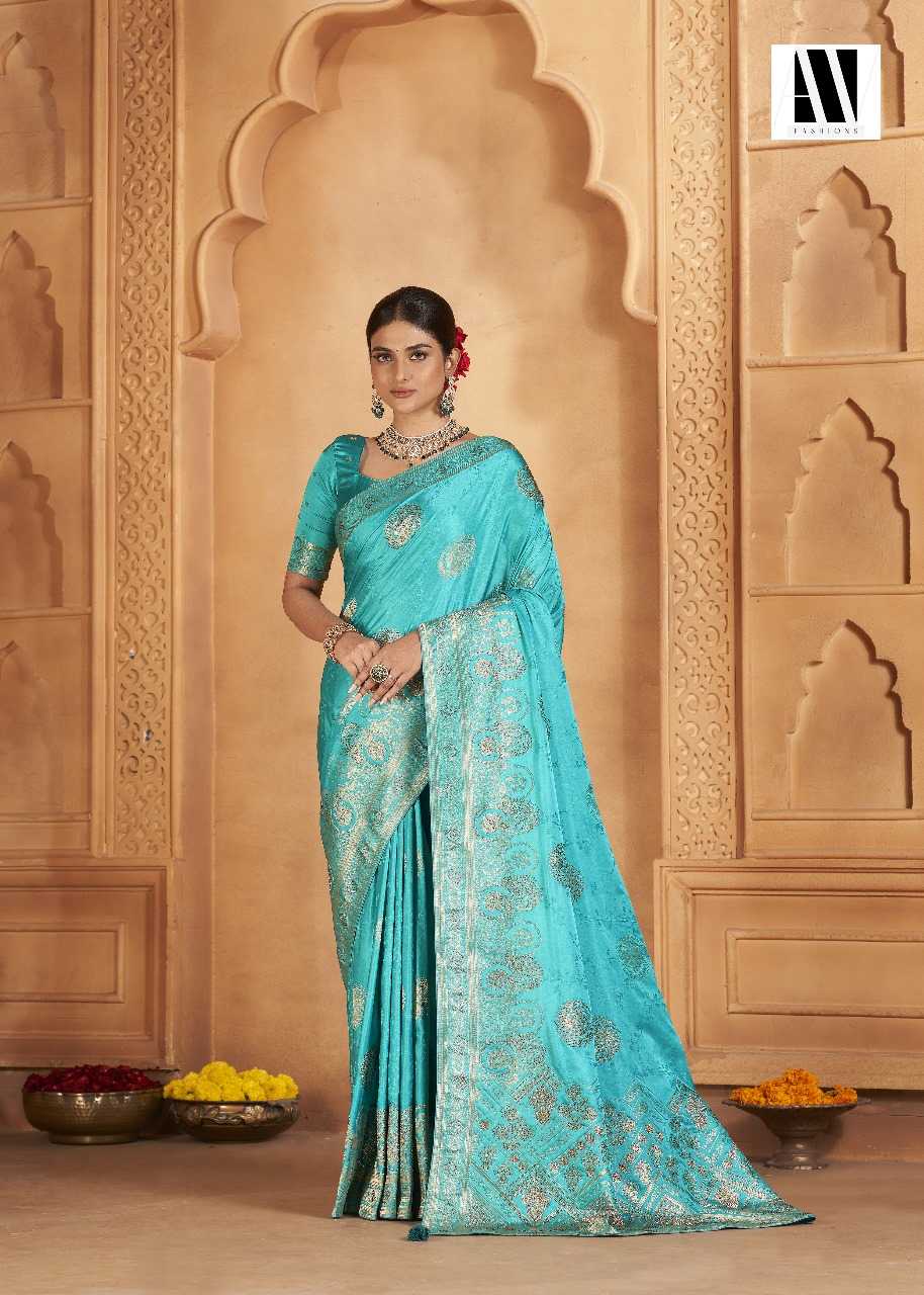 YNF SATIN SILK KESH235 BANARASI FUSION VOL 2 CLOTHING BRANDS WHOLESALE AV FASHION SAREES MANUFACTURER