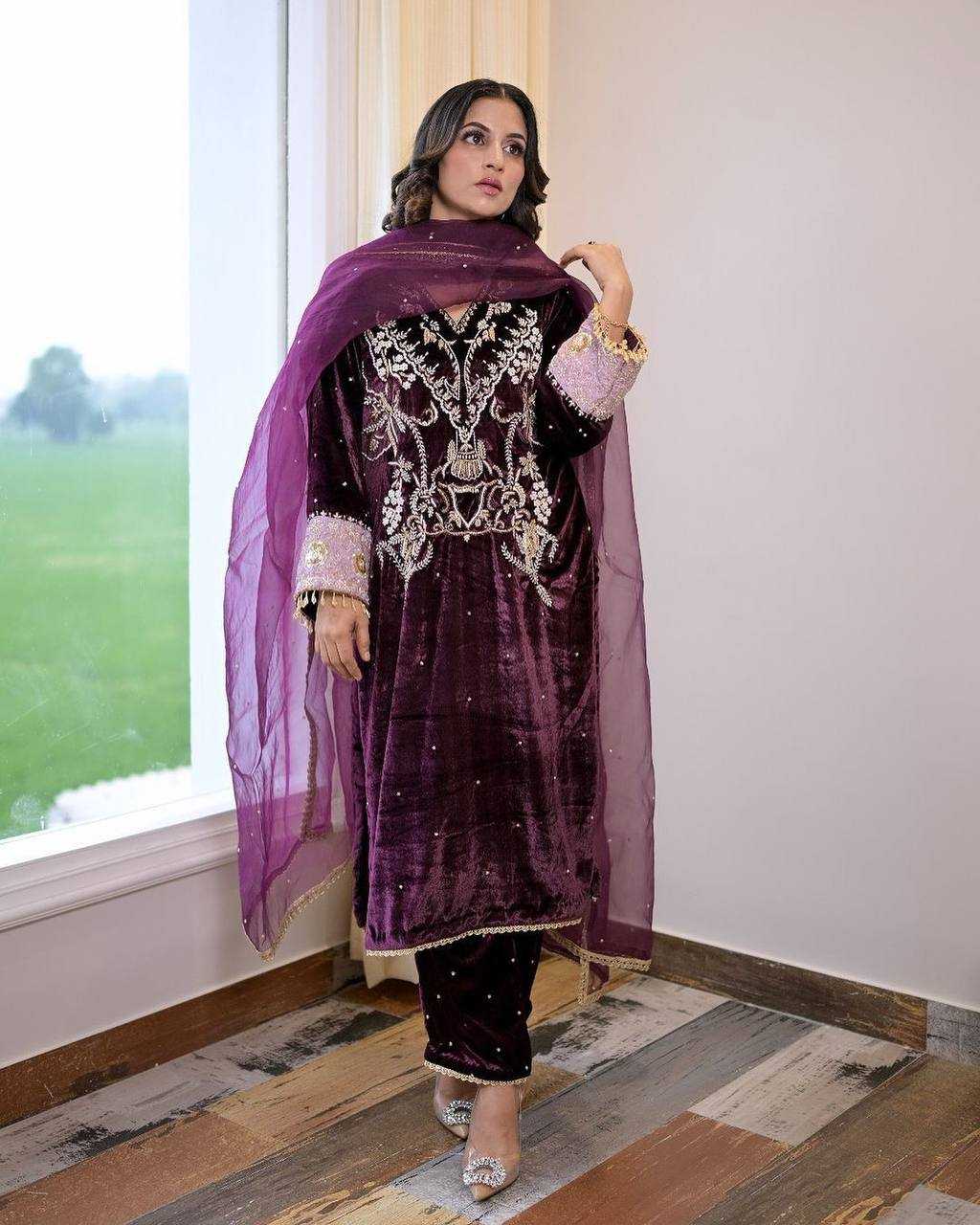 YNF VELVET RIN141 1888 SUITS & DRESSES WHOLESALE VELVET EMBROIDERY LADIES  LONG KURTI SUITS MANUFACTURE