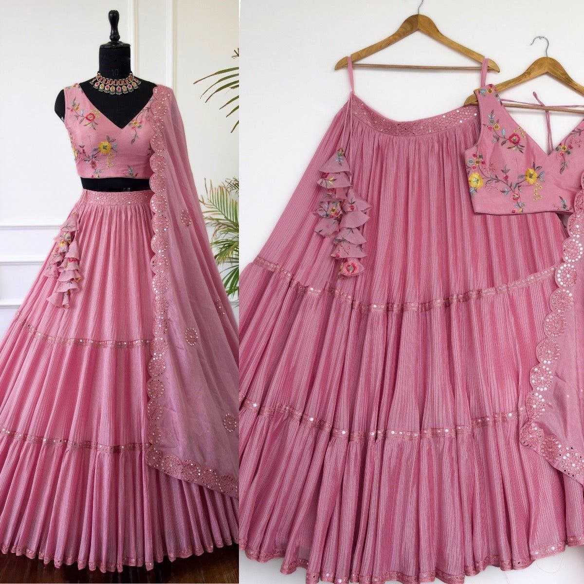 YNF VICHITRA SILK KESH179 AHB103 LEHENGAS WHOLESALE SILK WEDDING EMBROIDERED PINK LEHENGAS MANUFACTURER