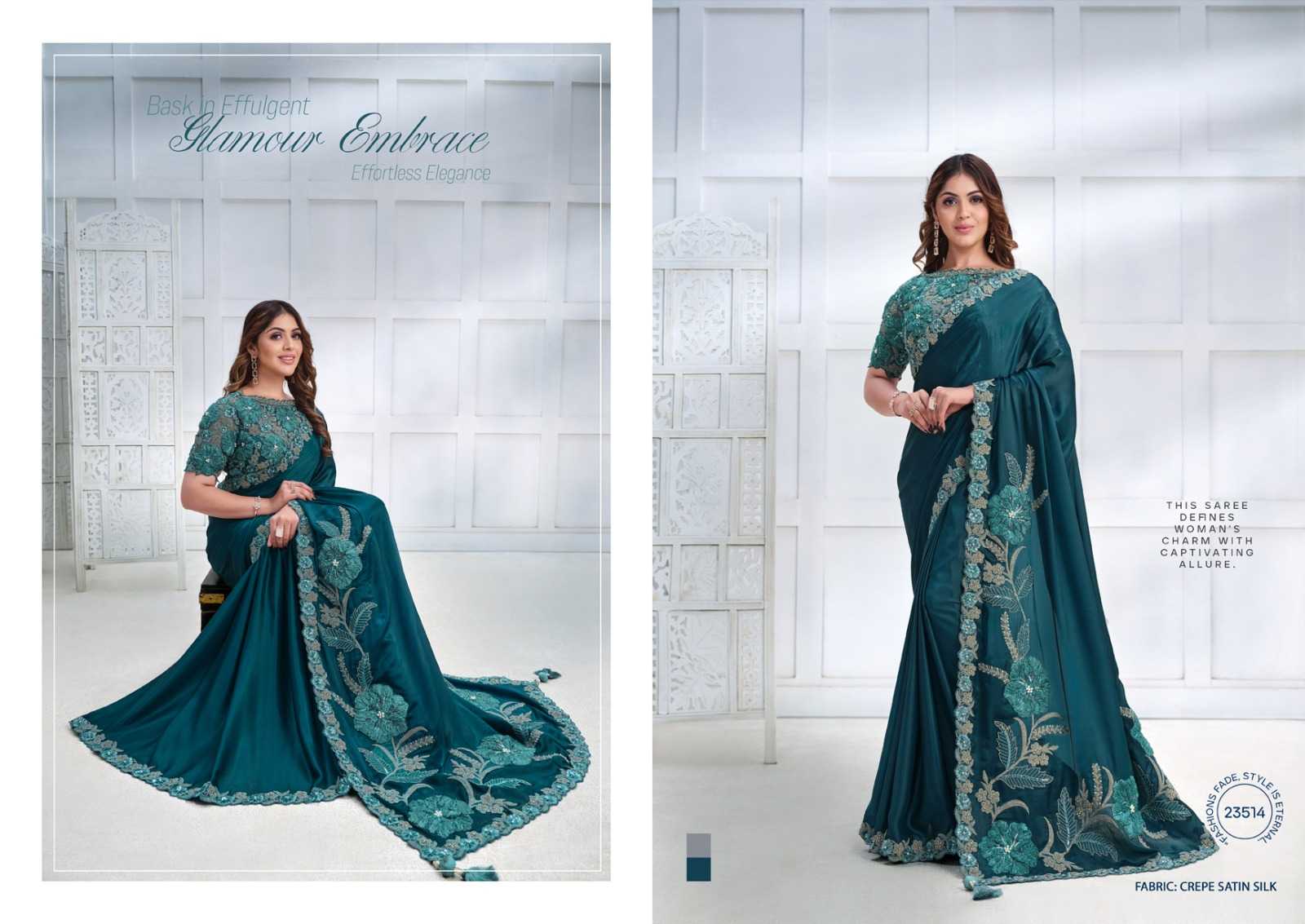 YNF ATTACHED MAHOTSAV KESH236 MOHMANTHAN 23514 CLOTHING BRANDS WHOLESALE SAREES MANUFACTURER