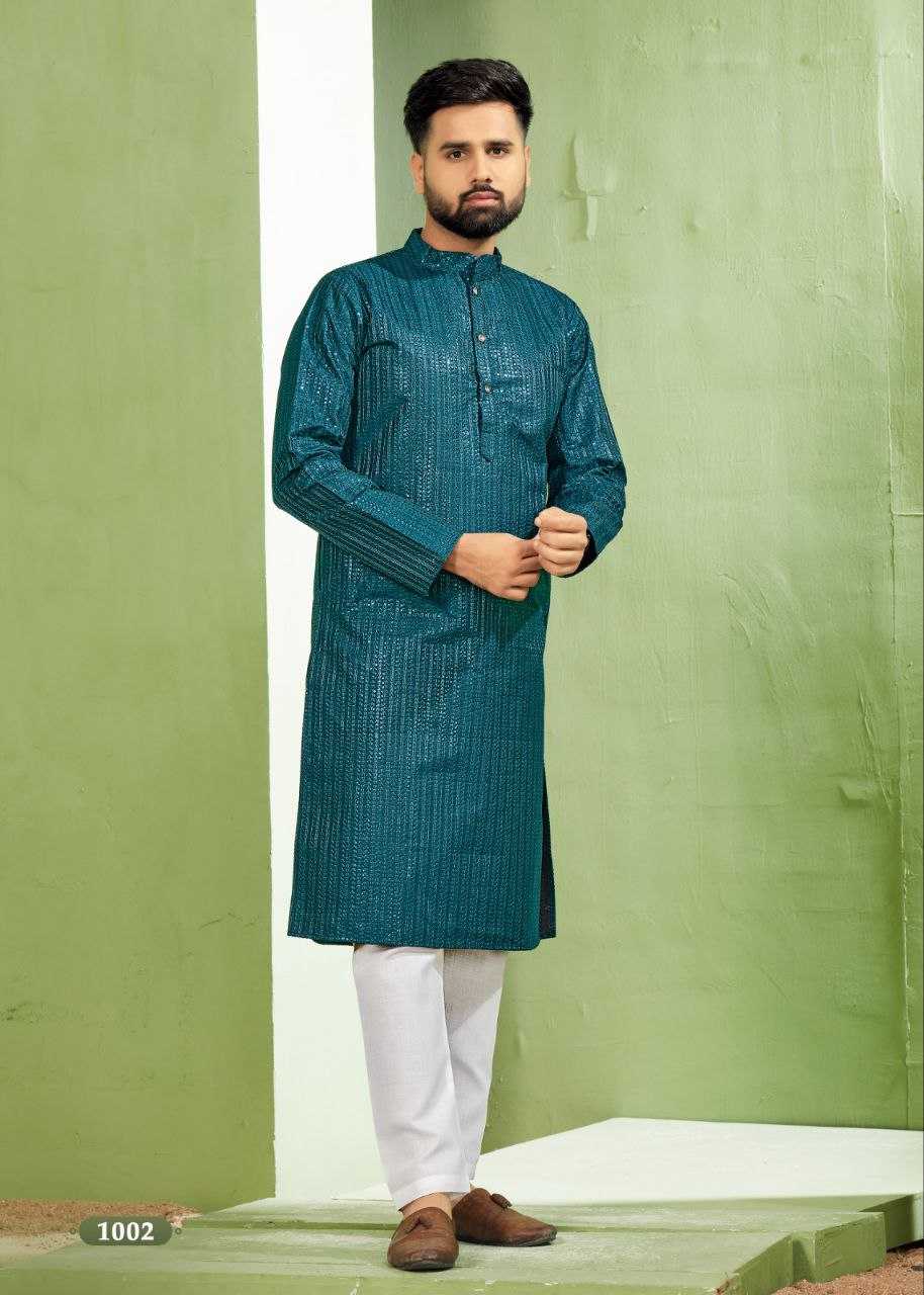 YNF BANGLORI SILK KESH246 ROYAL MEN V-6 MENS WEAR WHOLESALE SILK KURTA EMBROIDERED KUTRA PAJAMA MANUFACTURER