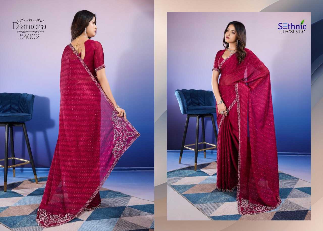 YNF CHIFFON Sethnic Lifestyle KESH113  Diamore CLOTHING BRANDS WHOLESALE SAREES MANUFACTURER