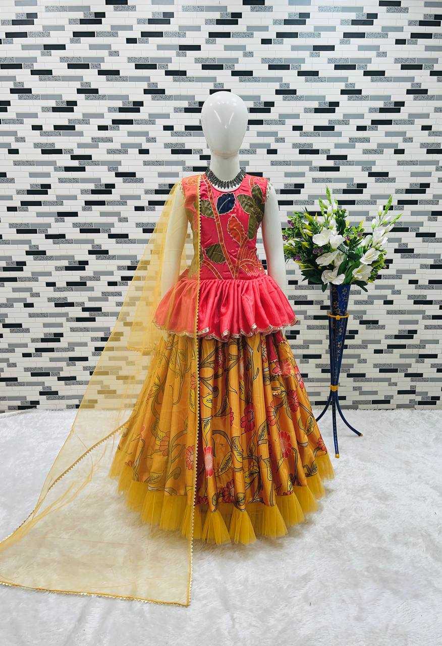 YNF CHINON SILK RIN154 195 KIDS WEAR WHOLESALE KIDS LEHENGA KIDS TRADITIONAL OUTFITS KIDS LEHENGA CHOLI EMBROIDERY WEDDING OUTFITS MANUFACTURER