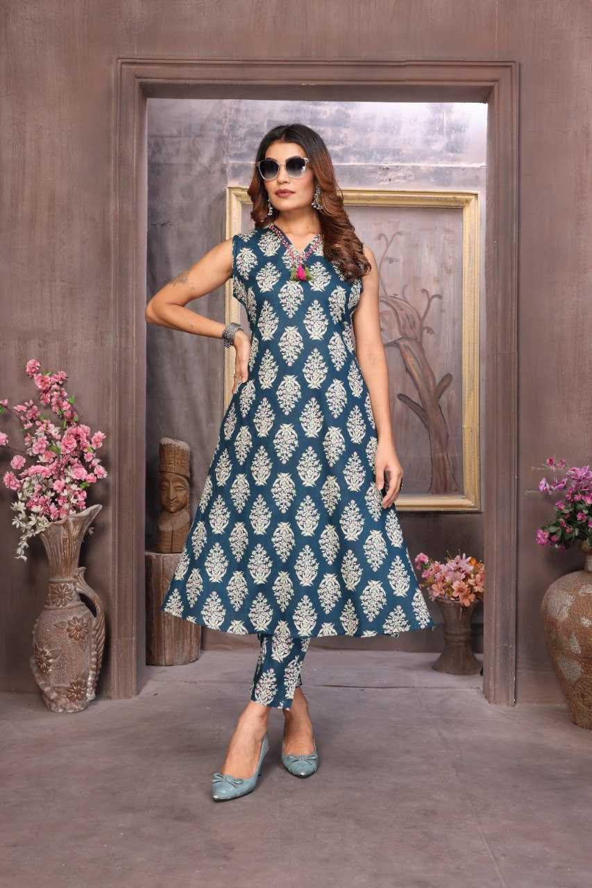 YNF COTTON KESH172 LKC12 KURTIS WHOLESALEPRINTED COTTON SLEEVELESS V NECK KURTI WITH BOTTOM KURTIS MANUFACTURER