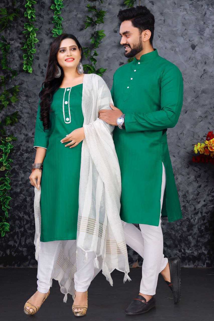 YNF COTTON RIN173 SNX01 COUPLE WEAR WHOLESALE MENS KURTA PAYJAM & FEMALE KURTIS BOTTOM MANUFACTURER