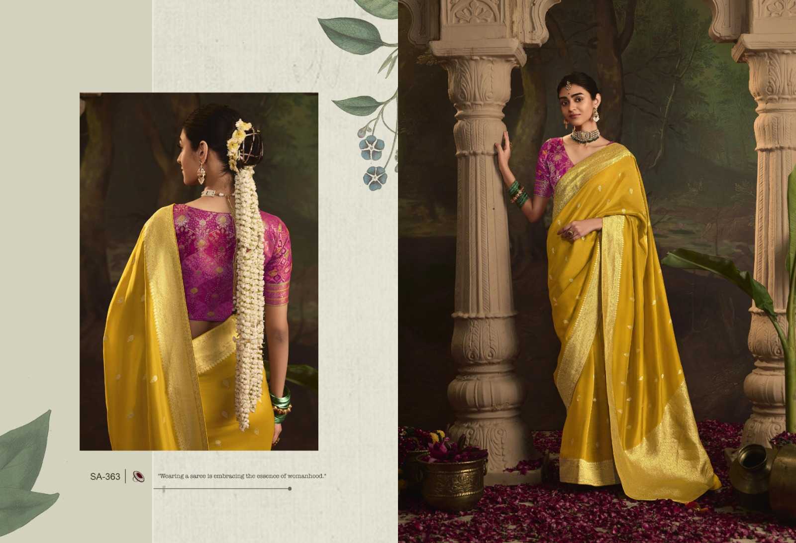 YNF CRAPE SILK KIMORA KESH235 RAAS CLOTHING BRANDS WHOLESALE SAREE MANUFACTURER