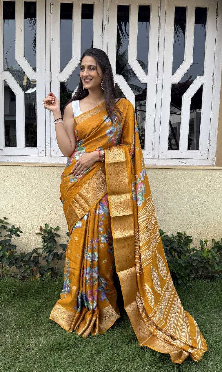 YNF DOLA SILK KESH117 RWC42 SILK SAREES WHOLESALE DOLA SILK ZARI BORDER SILK PRINTED HALDI OUTFITS SAREES MANUFACTURER