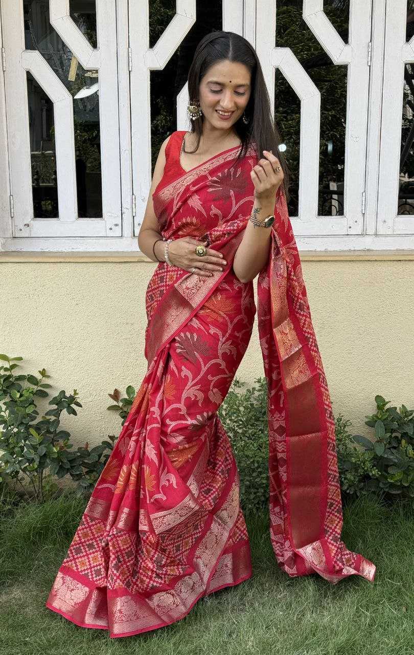 YNF DOLA SILK KESH117 RWC56 SILK SAREES WHOLESALE DOLA SILK ZARI BORDER SILK RED SAREES MANUFACTURER