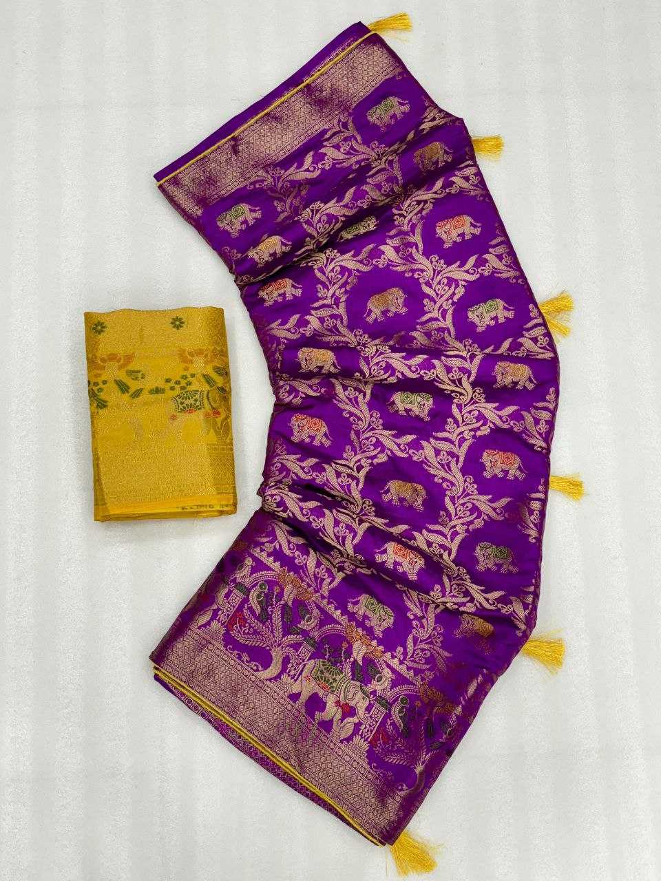 YNF DOLA SILK KESH213 RIN08 SILK SAREES WHOLESALE DOLA SILK ZARI BORDER SILK PURPLE WEDDING OUTFITS SAREES MANUFACTURER