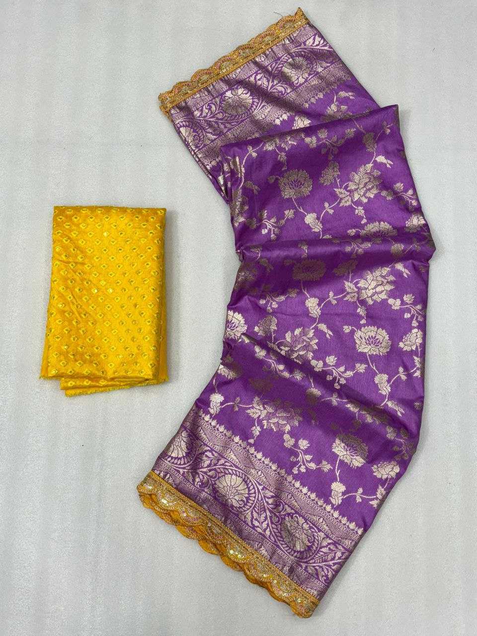 YNF DOLA SILK KESH213 RIN14 SAREES WHOLESALE DOLA SILK PURE ZARI SILK PURPLE SAREES MANUFACTURER