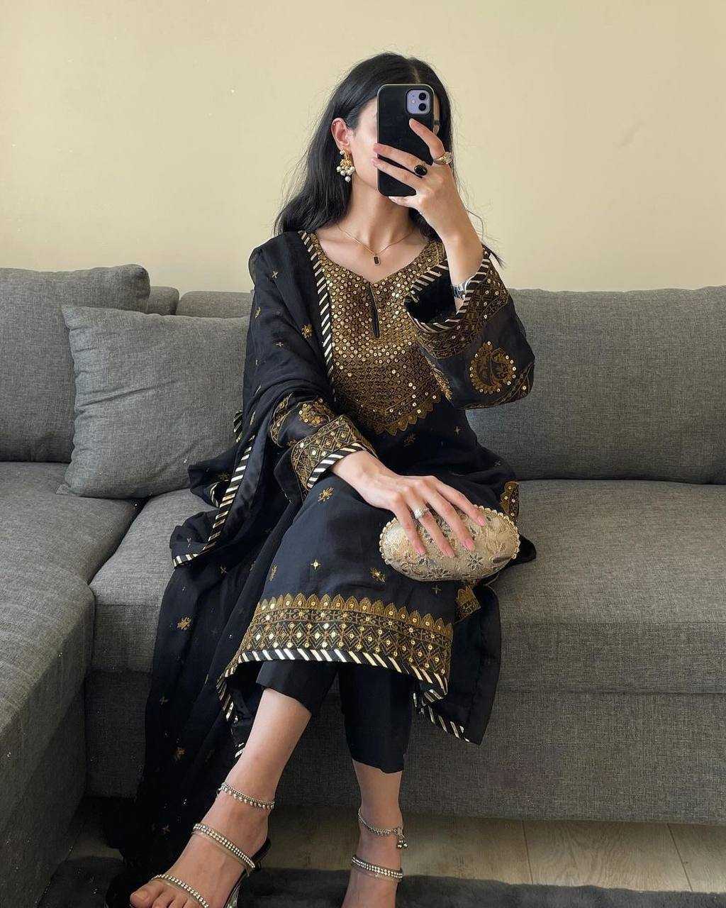 YNF FAUX GEORGETTE RIN169 5786 SUITS & DRESSES WHOLESALE PAKISTANI BLACK SALWAR GEORGETTE EID COLLECTIONS SUITS MANUFACTURE