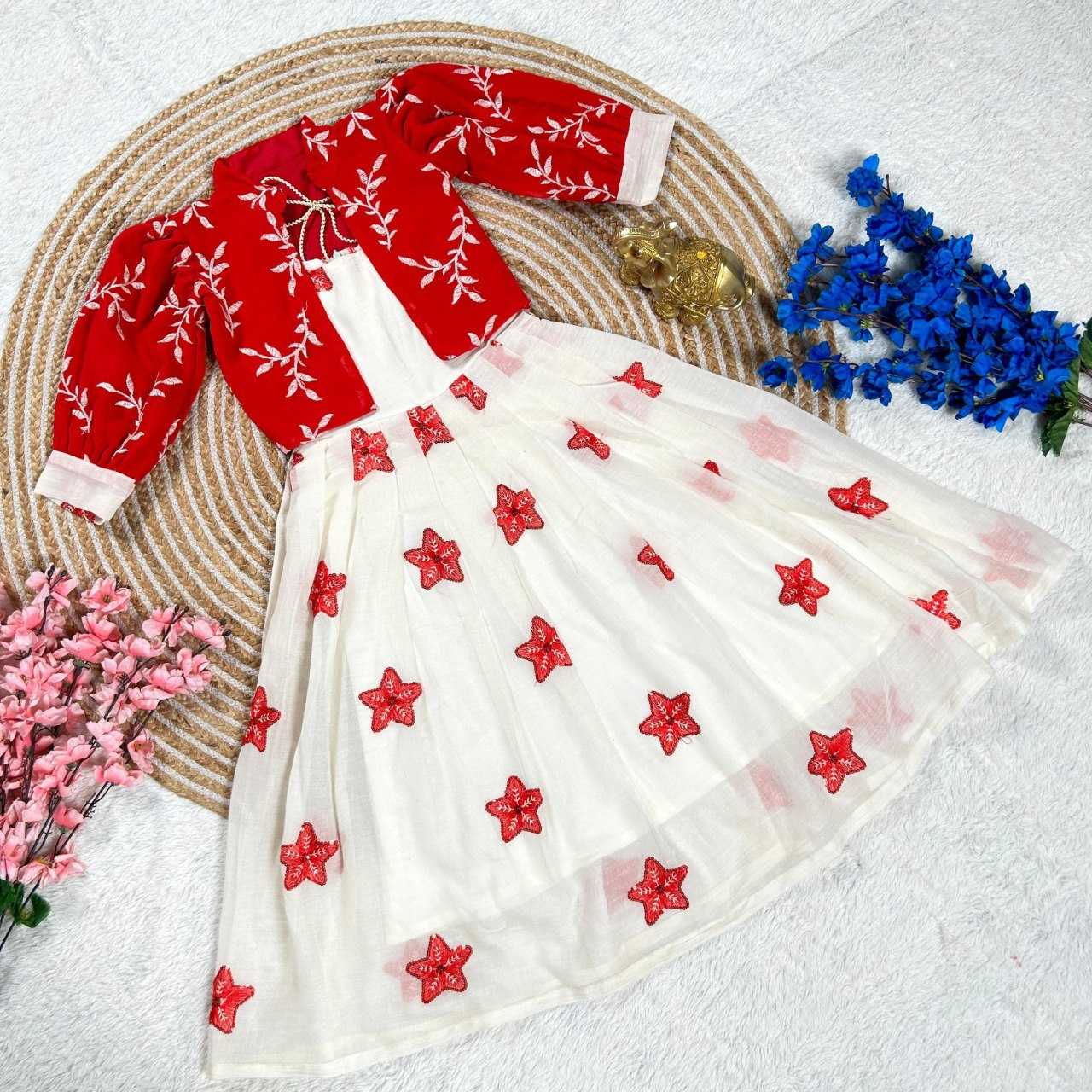 YNF GEORGETTE KESH109 159 KIDS WEAR WHOLESALE ETHNIC GOWNS KIDS TRADITIONAL WEAR KIDS FESTIVE EMBROIDERY MANUFACTURER