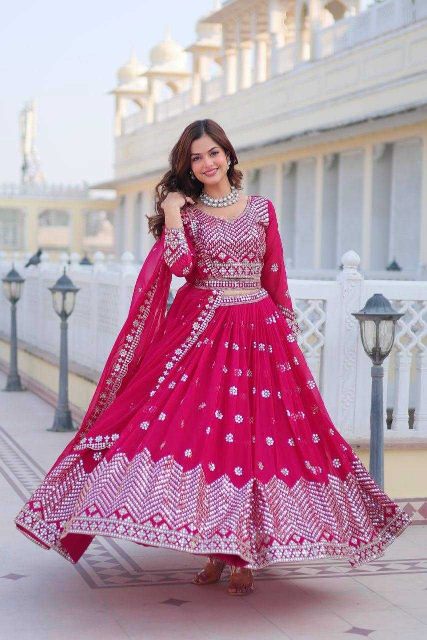 YNF GEORGETTE KESH127 070 LEHENGAS WHOLESALE LEHENGA SAREES FANCY GEORGETTE RUFFLE LEHENGA WITH BELT MANUFACTURER